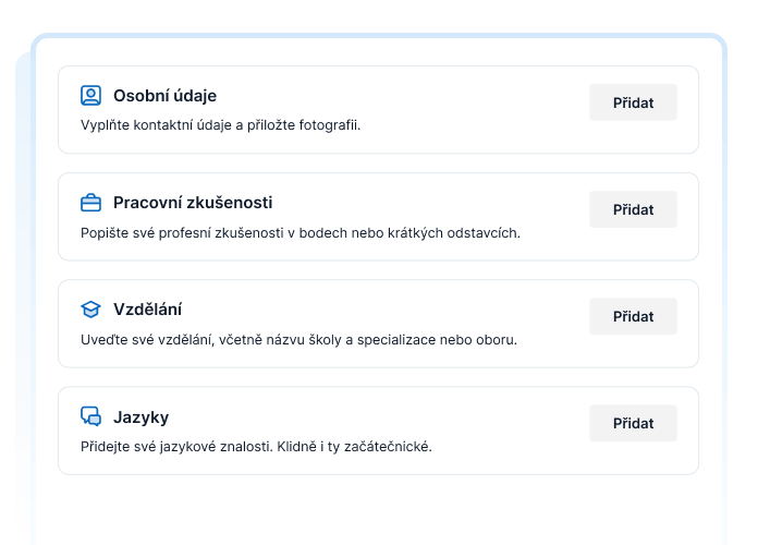 Sekce životopisu a tipy od náborářů